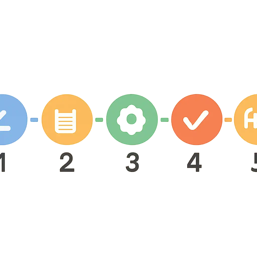 Five numbered circular icons connected by arrows in a horizontal flow, Today's Lottery Sambad Result: Dear 1 PM, 6 PM and 8