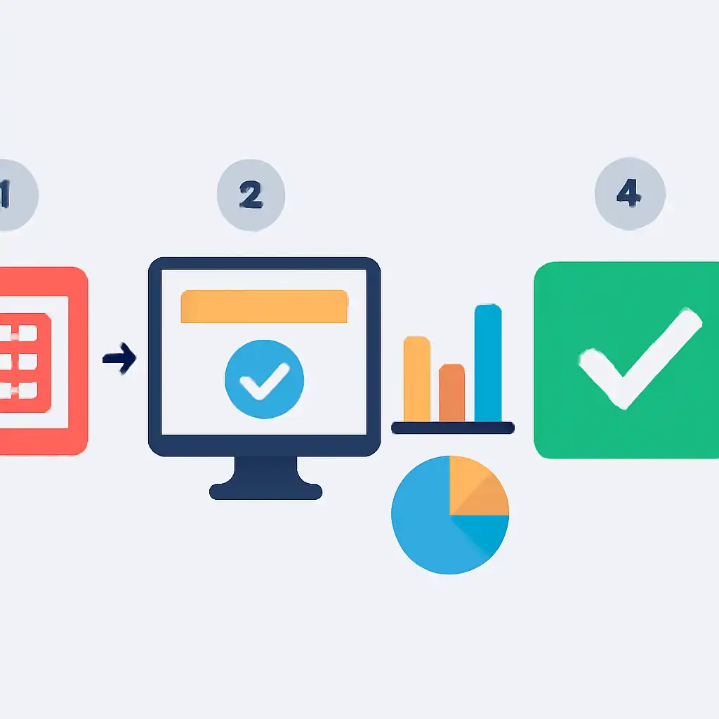 Annotated step diagram: past result charts process with numbered callouts, Lottery Sambad